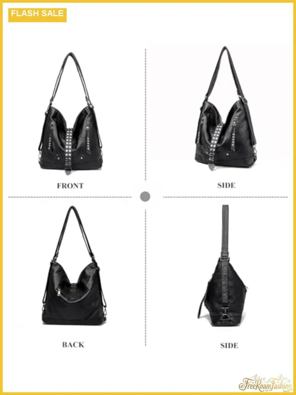 2-in-1 Convertible Backpack Purse Faux Leather Tote Shoulder Bag